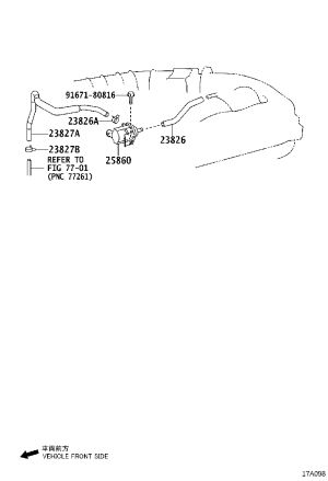 Vacuum Switching Valve Hose 23826-31050 for Toyota Crown