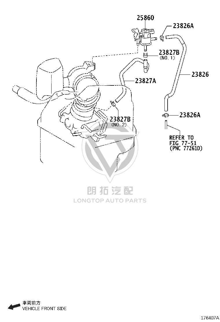 Vacuum Switch Valve Hose 23827-0H120 for Toyota RAV4