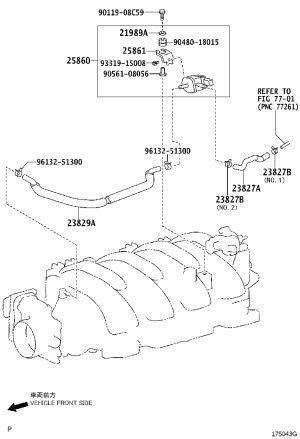 Vacuum Switching Valve Hose 23827-38010 for Lexus LS460
