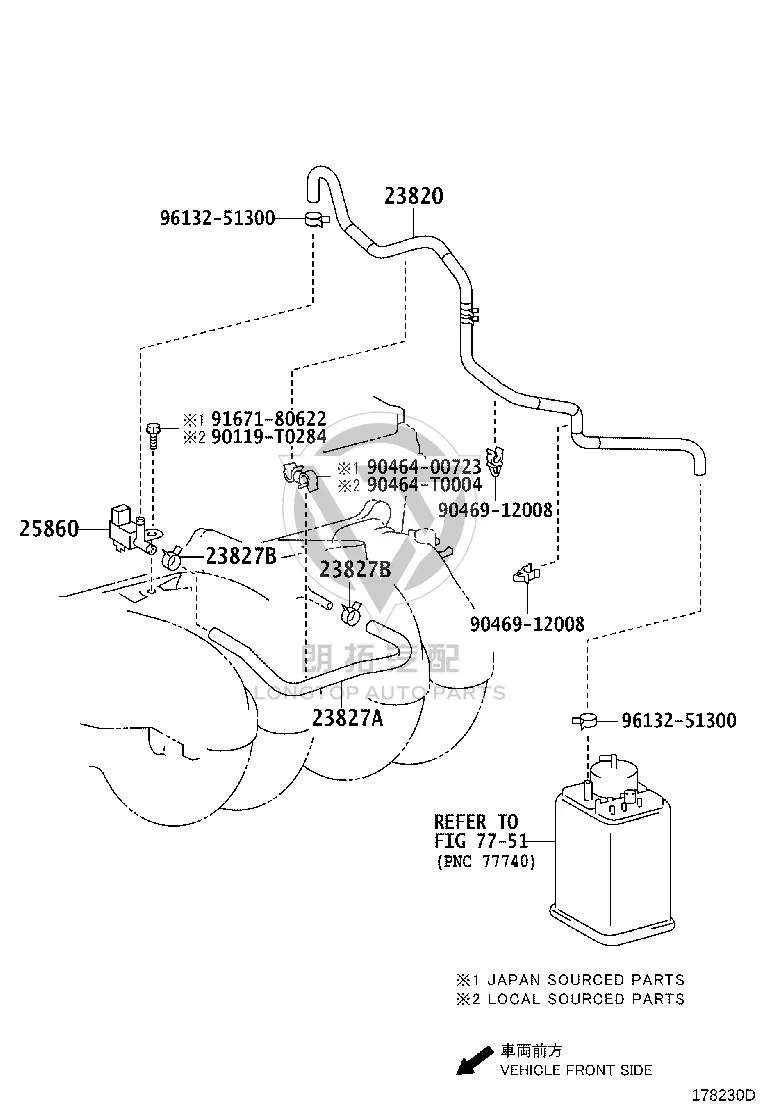 Vacuum Switching Valve 90910-12275 for Toyota Fortuner