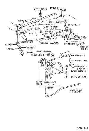 Carbon Canister Evaporative Emission Pipe 23829-50140 for Toyota CELSIOR