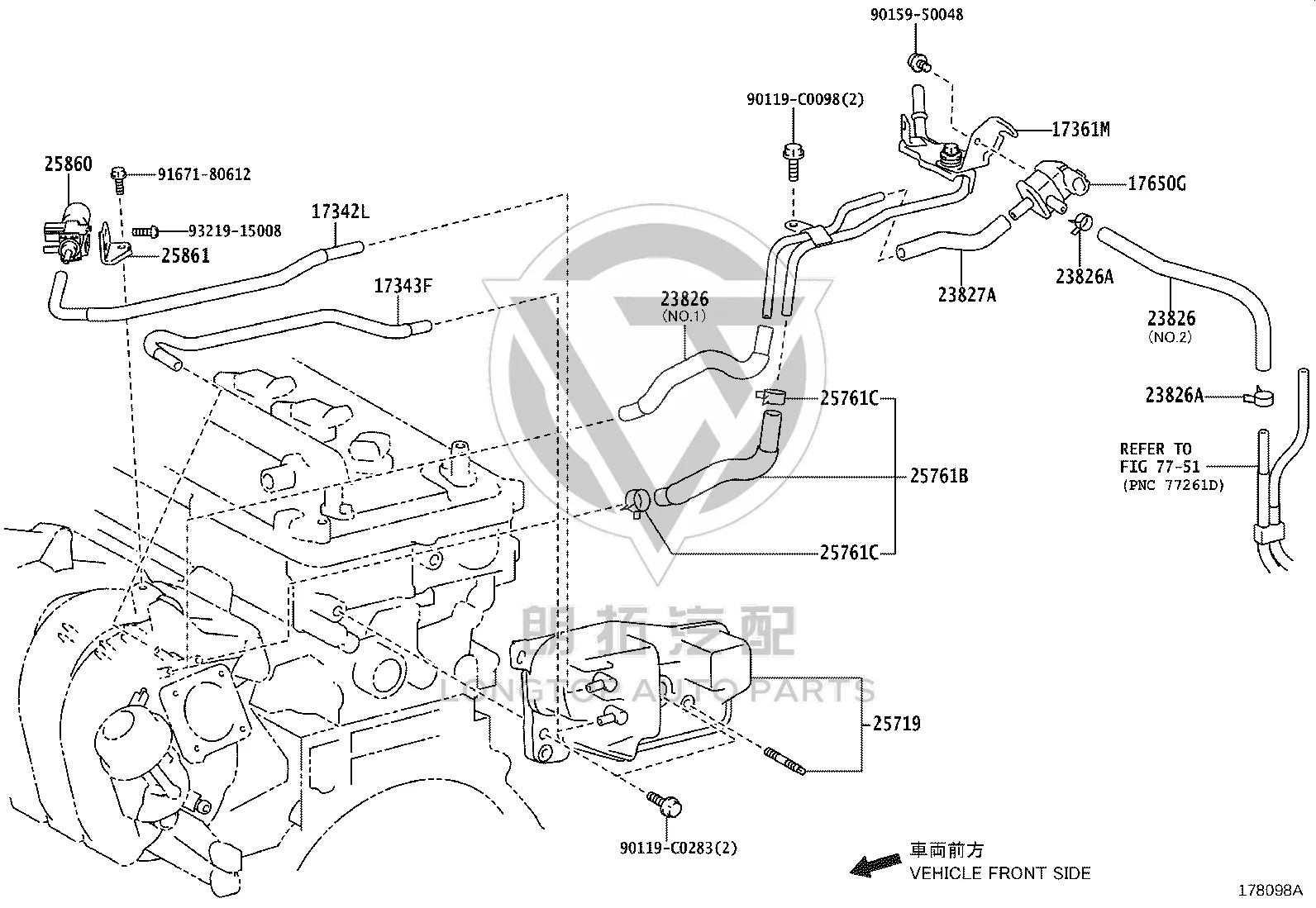 Vacuum Switch Valve 25860-0V060 for Toyota RAV4