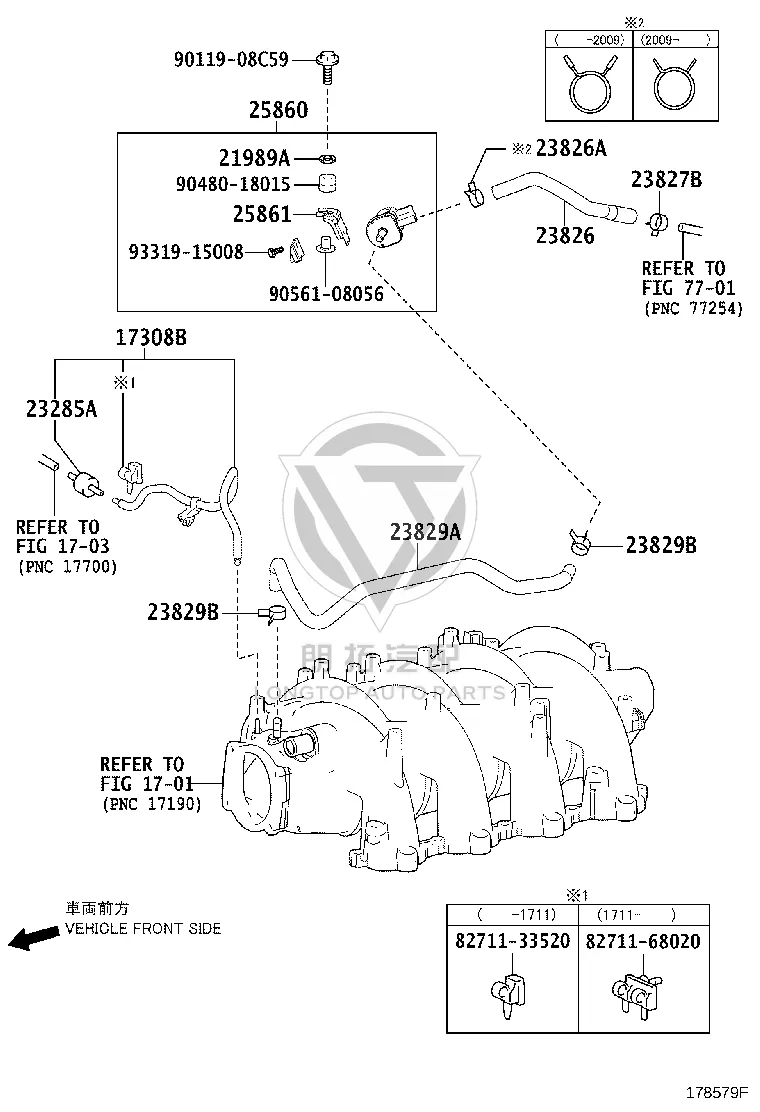 Vacuum Switch Valve 25860-38030 for Toyota Century