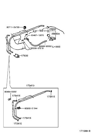 Hose No. 1 (for idle lift) 17030-50070 for Toyota Land Cruiser