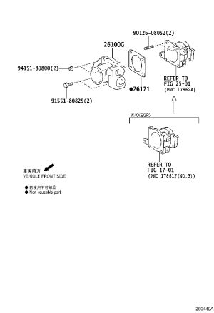 Diesel engine throttle body assembly 26100-30070 for Toyota FORTUNER