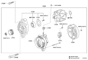 Generator 27060-0C050 for Toyota Coaster