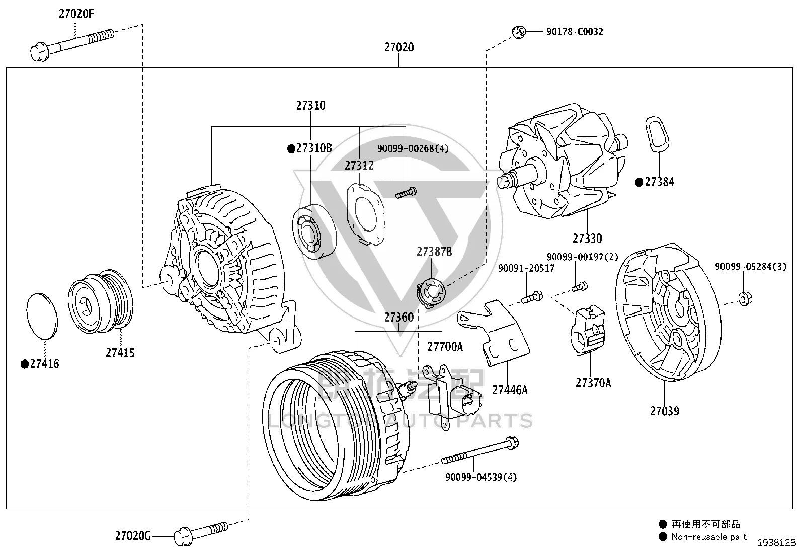 Generator 27060-0V110 for Toyota Camry