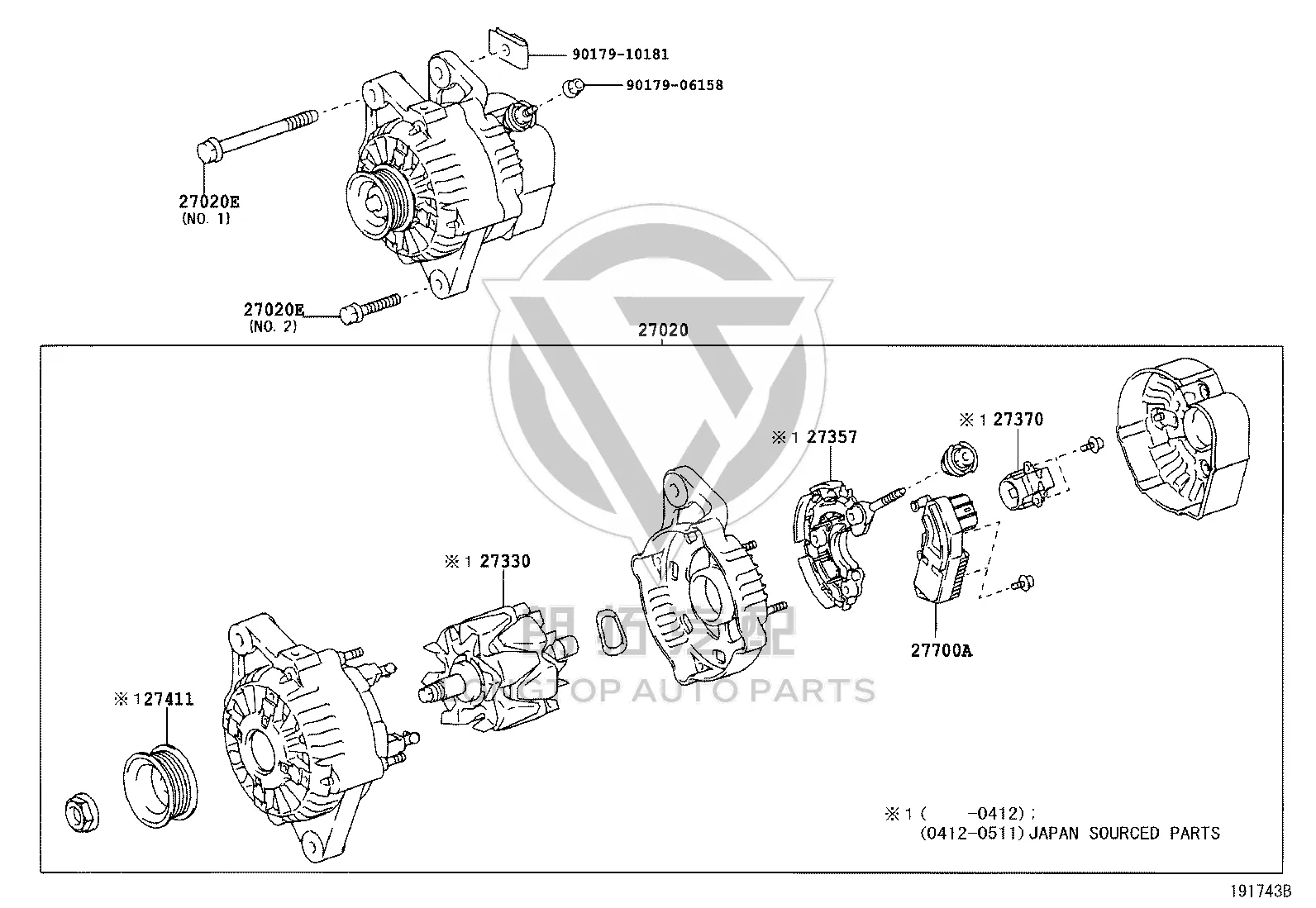 Generator 27060-0J070 for Toyota Vios