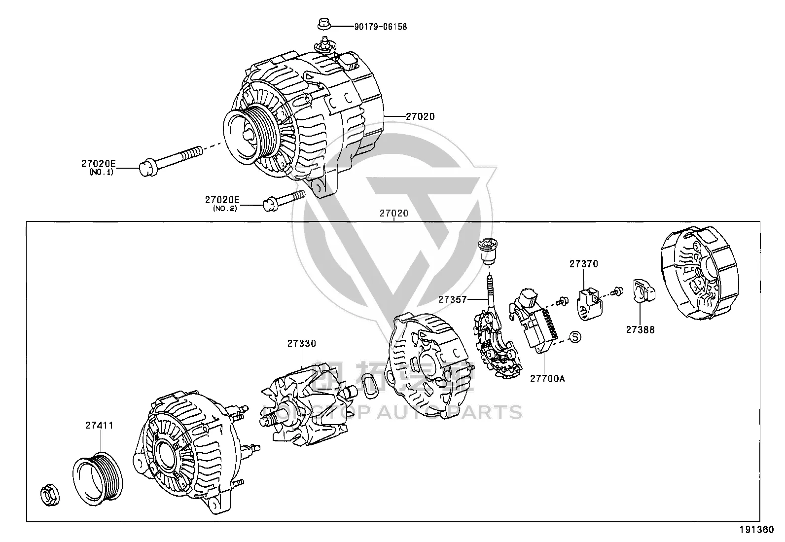Alternator 27060-28070 for Toyota Picnic