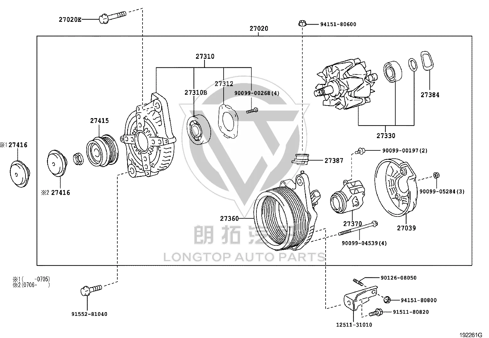 Generator Pulley 27415-0W010 for Toyota Alphard