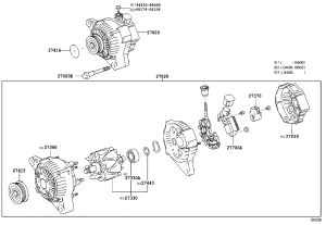 Alternator Carbon Brush 27370-20130 for Toyota ALPHARD