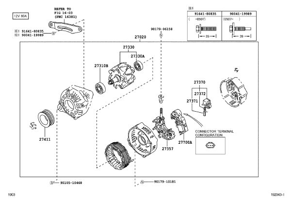 Generator bearing 27791-87707 for Toyota AVANZA