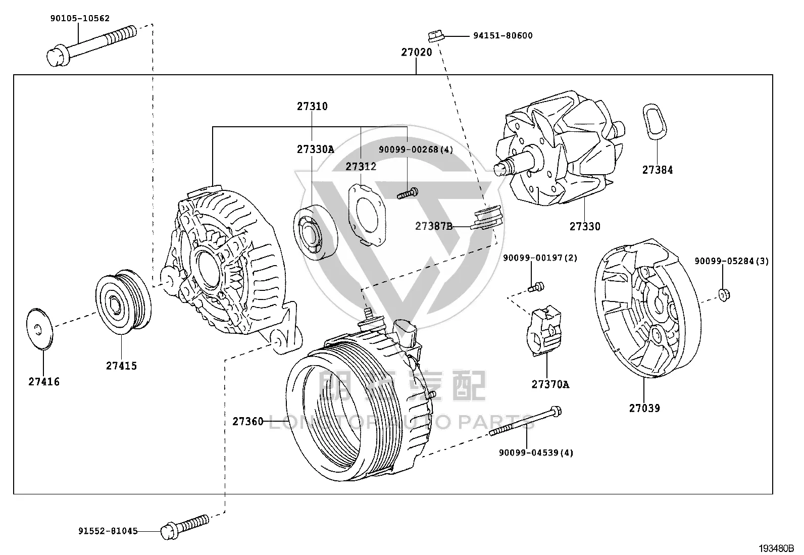 Generator Pulley 27415-0W020 for Toyota ZELAS