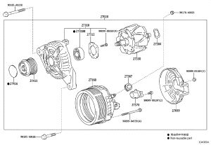 Generator Pulley 27415-0W111 for Toyota Venza