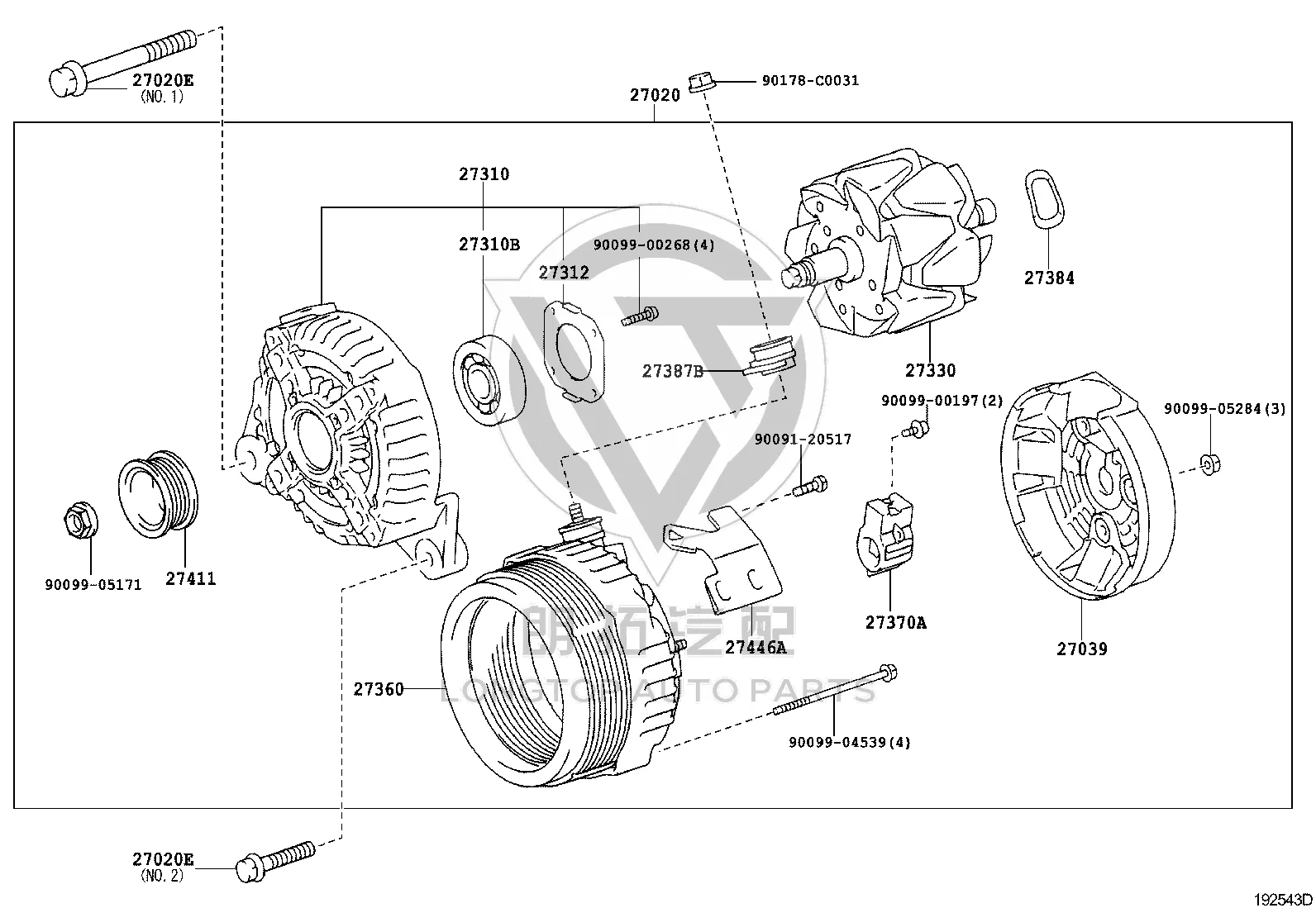 Generator 27060-0H140 for Toyota Camry