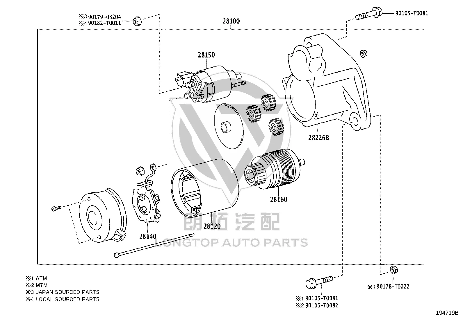 Starter 28100-0C090 for Toyota FORTUNER