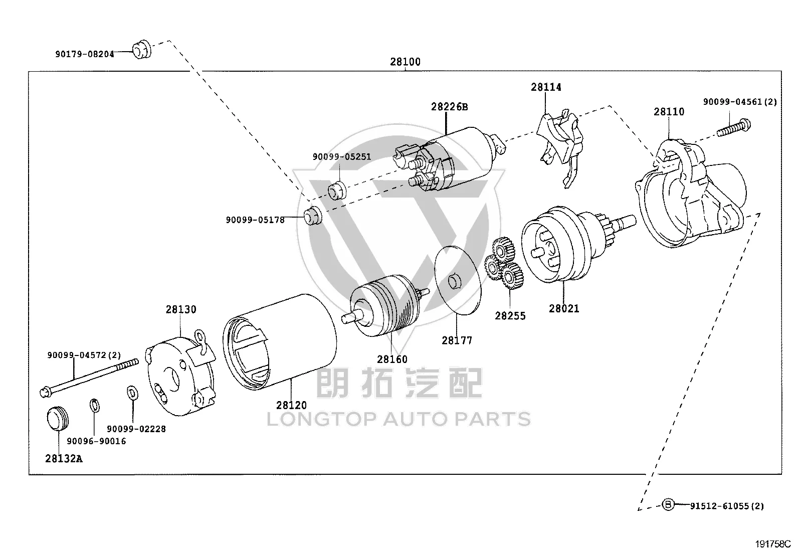 Starter Motor 28100-0P021 for Toyota Land Cruiser Prado