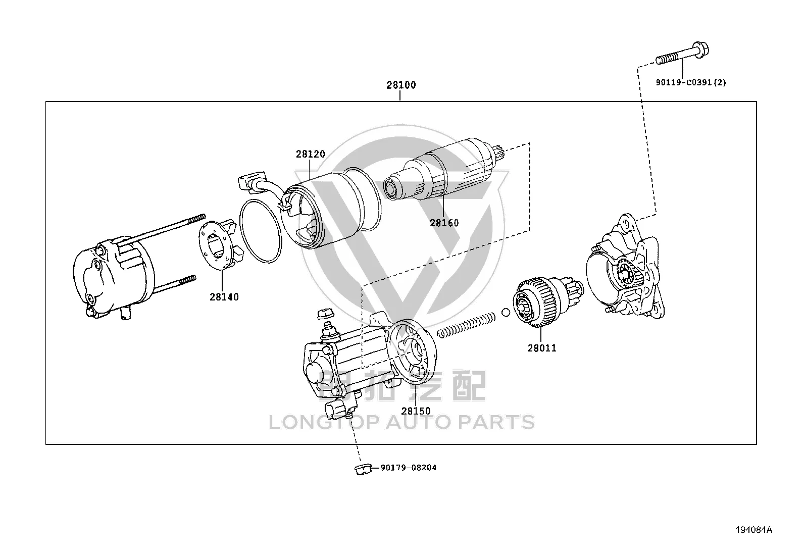 Starter 28100-0P061 for Toyota Coaster