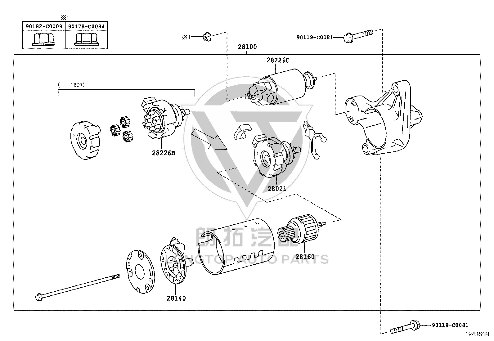 Starter Motor 28100-Y400 for Toyota Corolla
