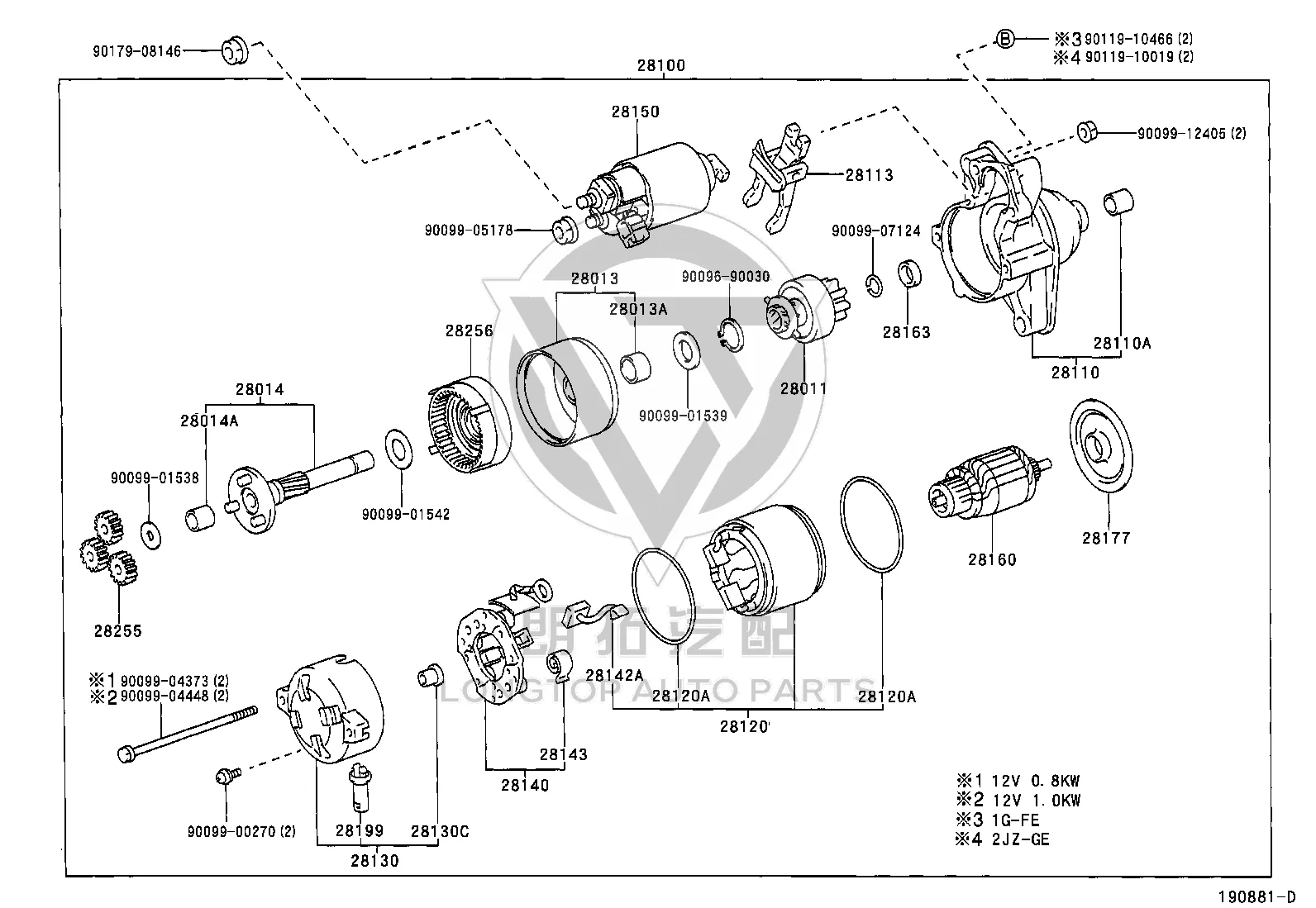 Starter Motor 28100-70050 for Toyota ALTEZZA