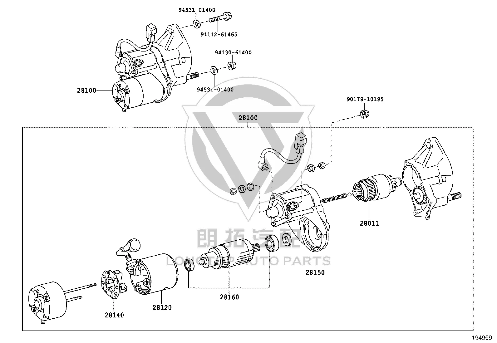 Starter 28100-78150 for Toyota Coaster