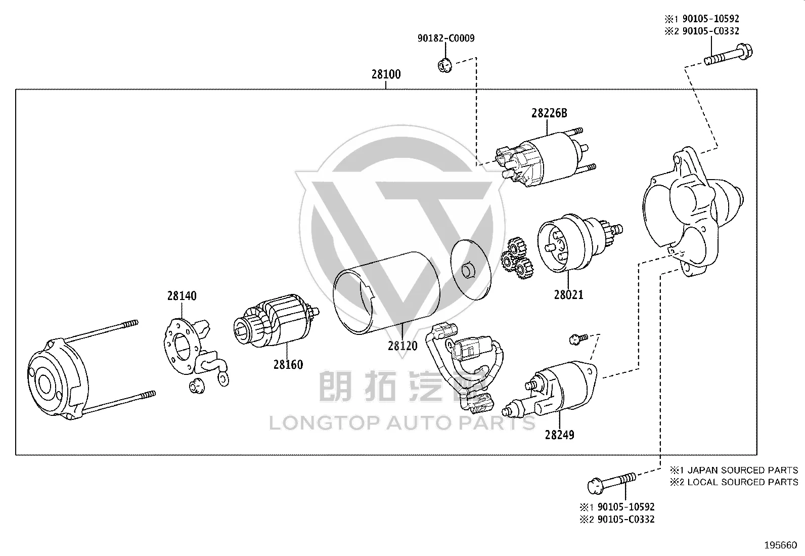 Starter Motor 28100-F0050 for Toyota RAV4