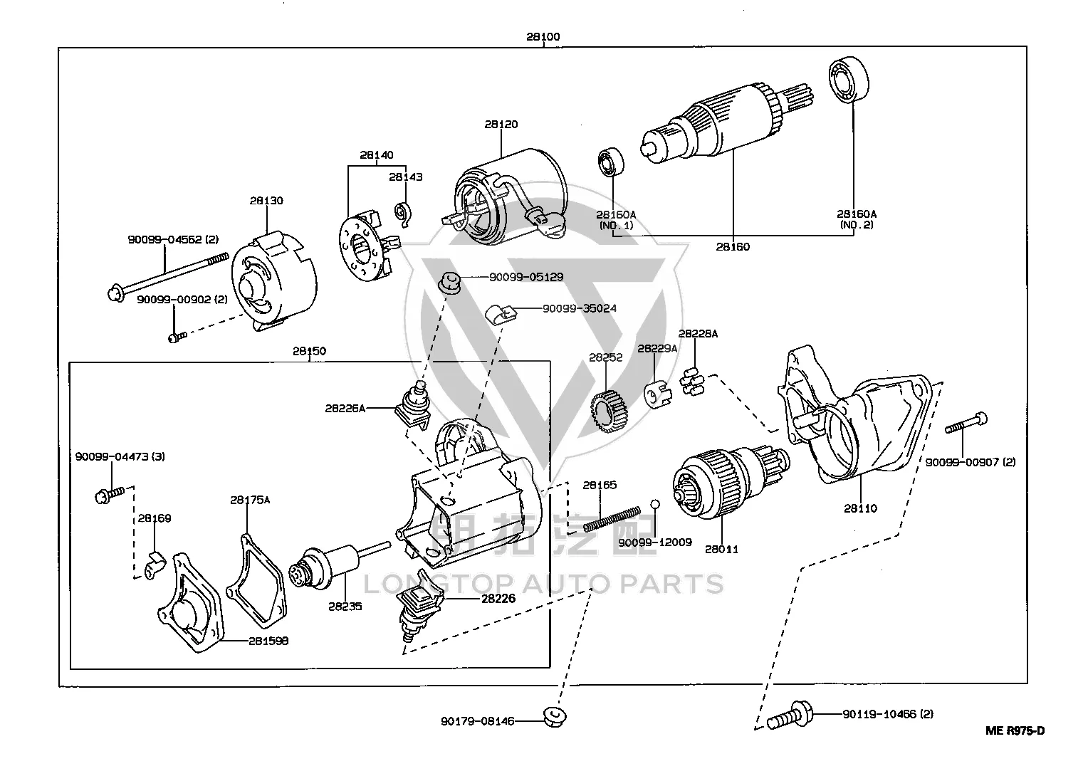Battery Terminal Starter Sub-Assembly 28226-16130 for Toyota CELICA