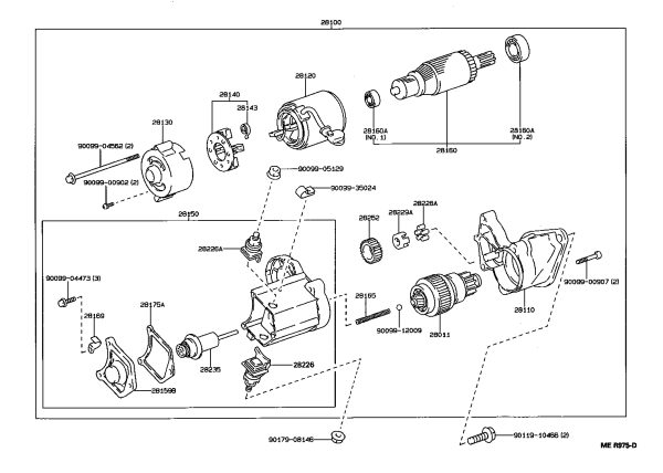 Battery Terminal Starter Sub-Assembly 28226-16130 for Toyota CELICA