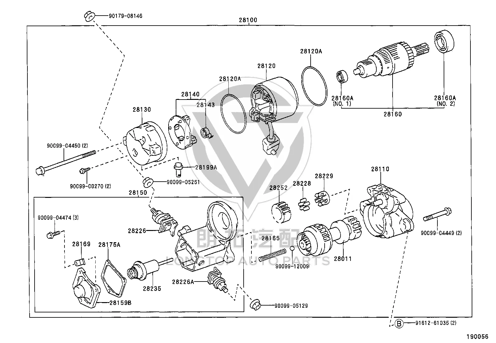 Battery Terminal Starter Assembly 28226-70040 for Toyota CELICA