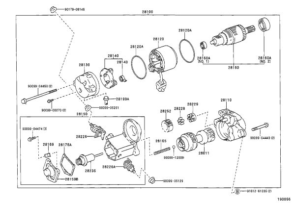 Battery Terminal Starter Assembly 28226-70040 for Toyota CELICA