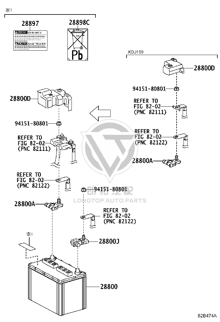Storage Battery 28800-36150 for Toyota Land Cruiser