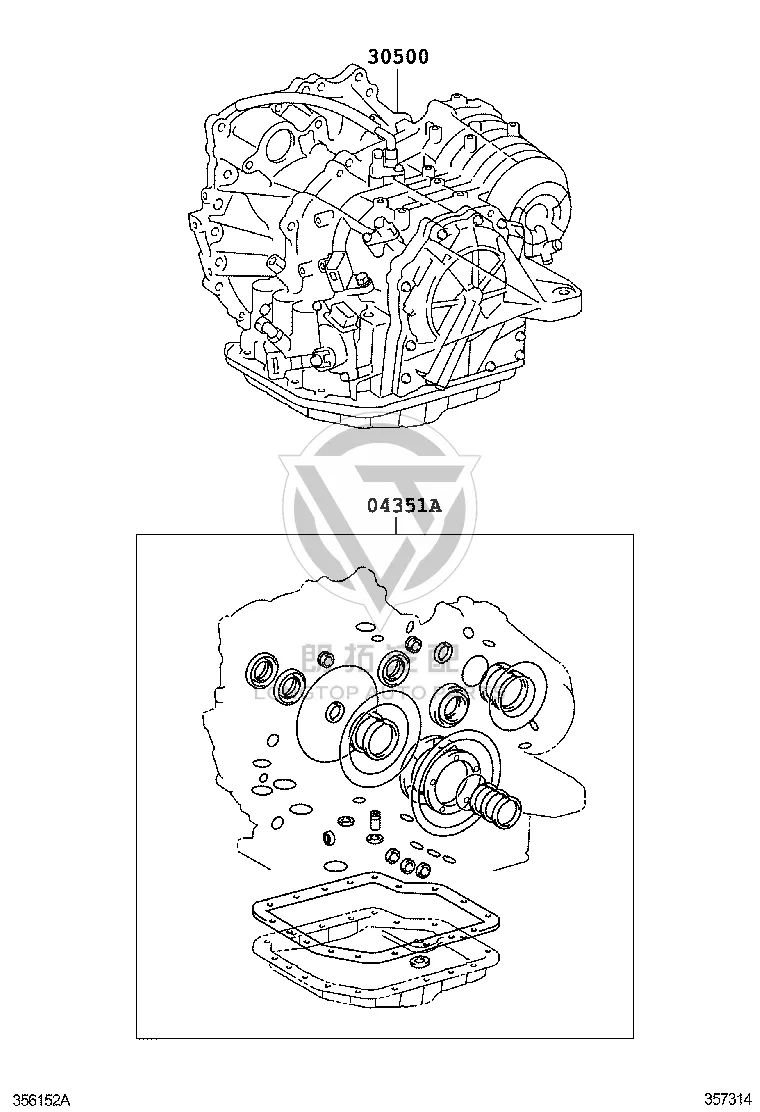 Transmission Assembly 30500-48340 for Toyota Highlander