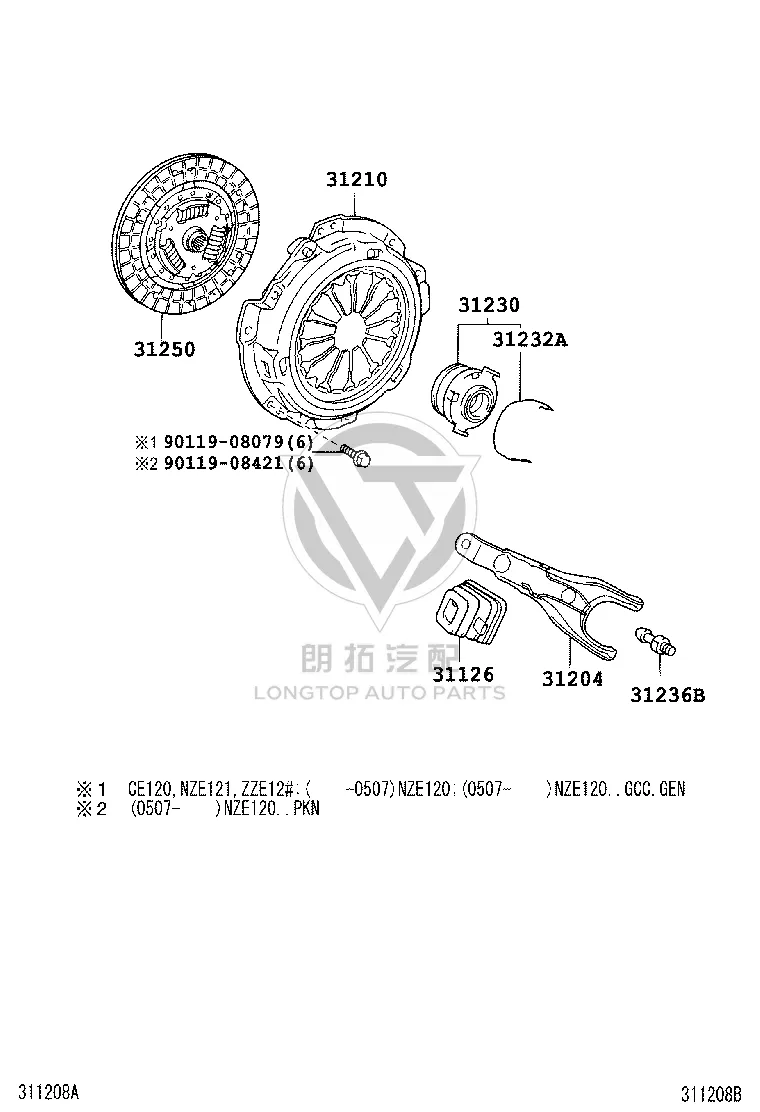 Release Bearing 31230-33020 for Toyota Camry