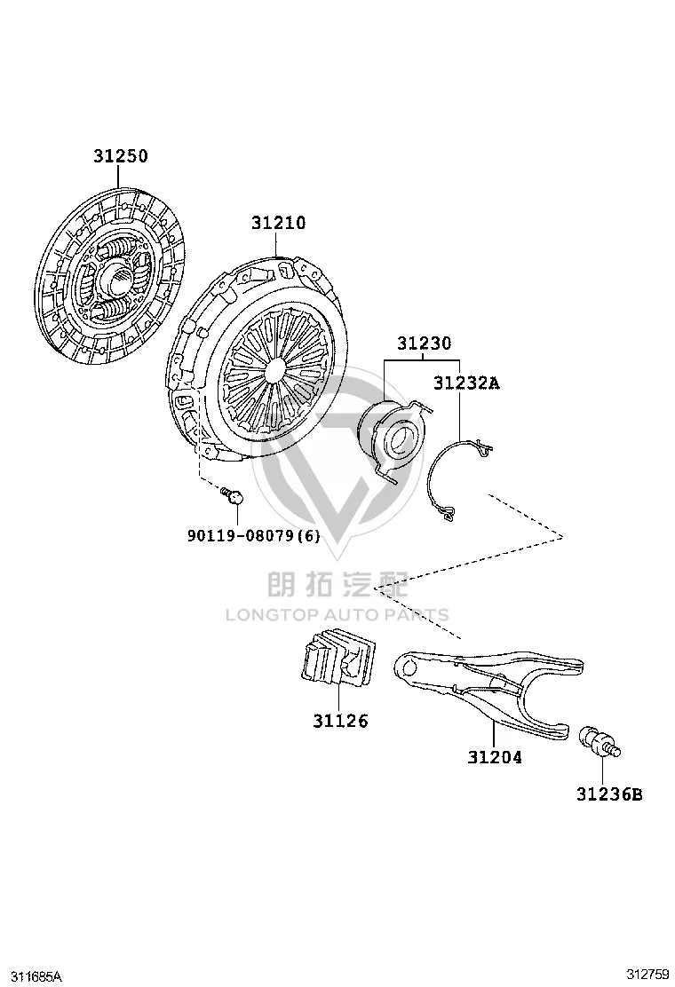 Release Bearing 31230-12191 for Toyota Celica