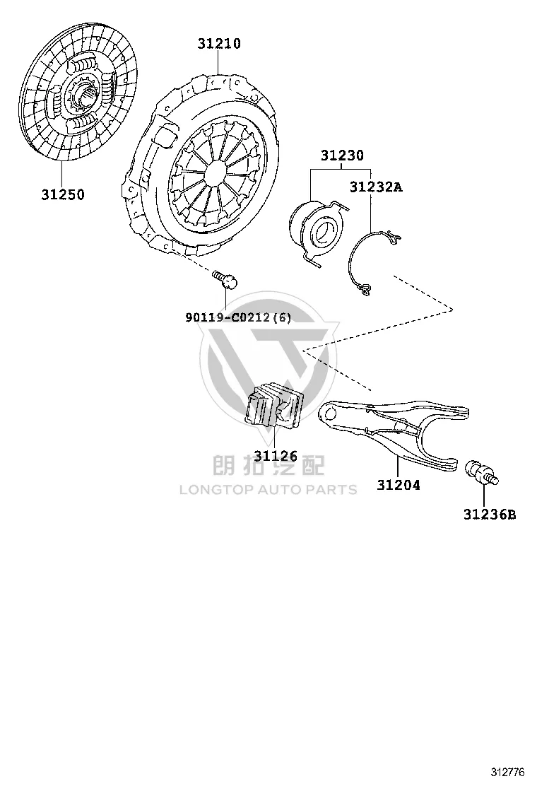 Clutch Disc 31250-0D210 for Toyota Vios