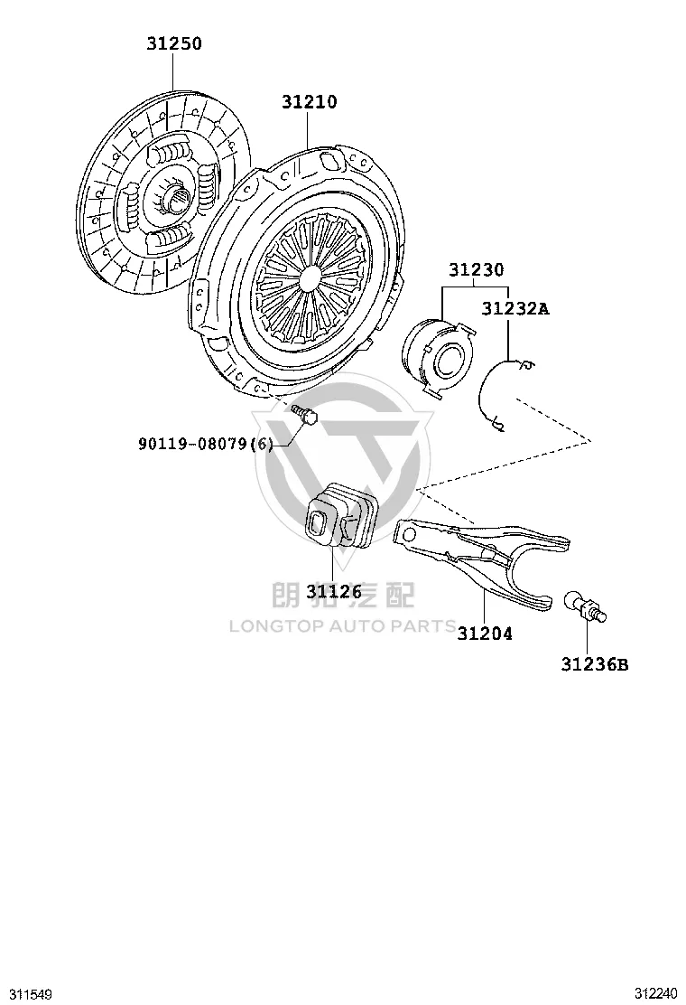 Clutch Pressure Plate 31210-42021 for Toyota RAV4