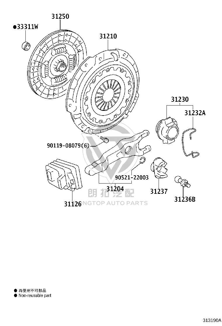 Clutch Disc 31250-60501 for Toyota Land Cruiser