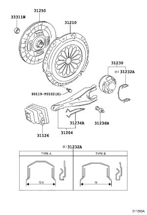 Release Bearing 31230-71020 for Toyota FORTUNER