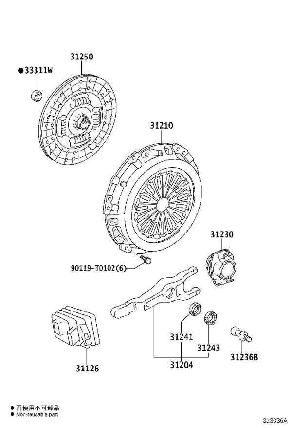Crankshaft Guide Bearing 90363-T0006 for Toyota Fortuner