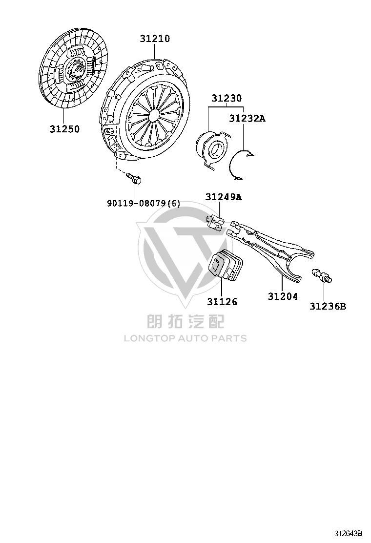 Clutch Release Bearing Snap Ring 31232-52010 for Toyota Etios
