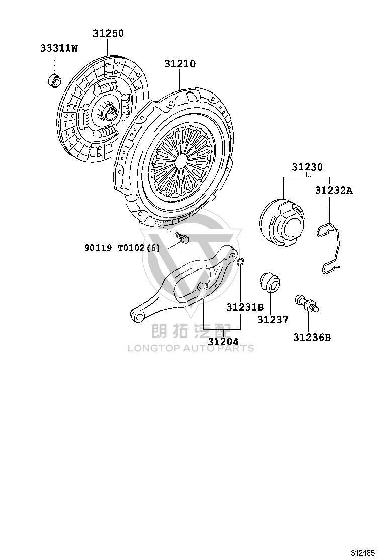 Clutch plate 31250-0K152 for Toyota Hilux