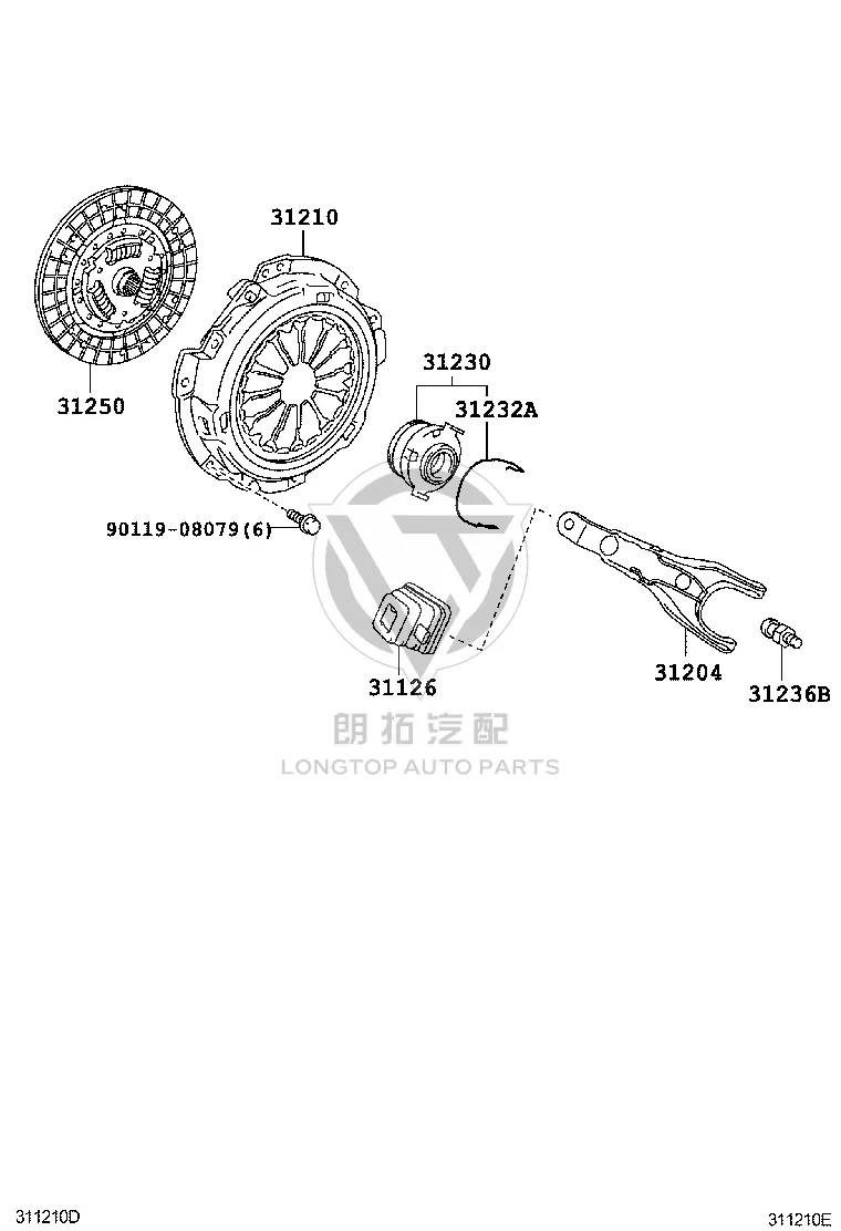 Clutch Disc 31250-12361 for Toyota XA