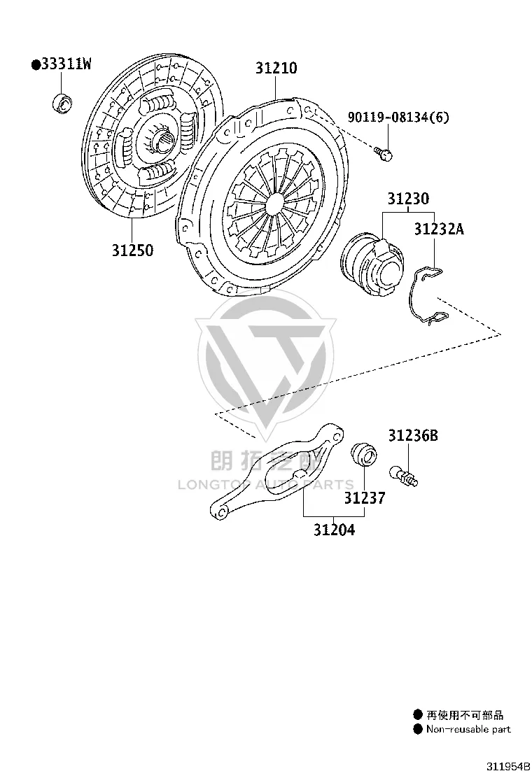 Clutch Disc 31250-60472 for Toyota Land Cruiser