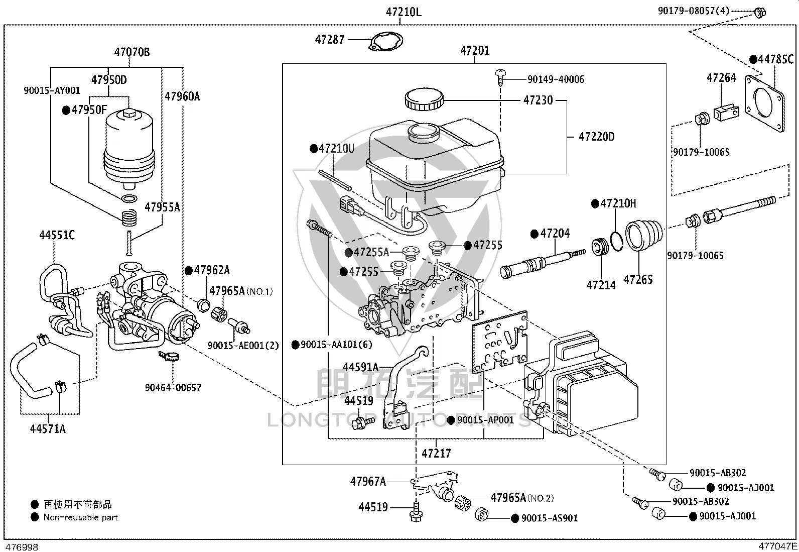 Brake Booster Pump 47960-60050 for Toyota 4RUNNER