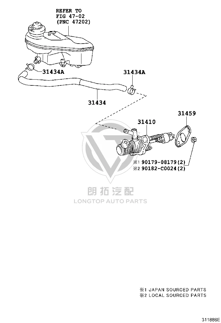 Clutch Master Cylinder 31420-02070 for Toyota E’Z