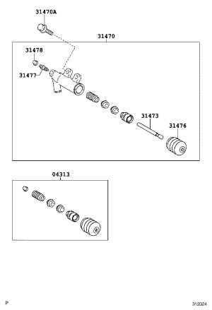 Clutch Slave Cylinder 31470-0D030 for Toyota Vios