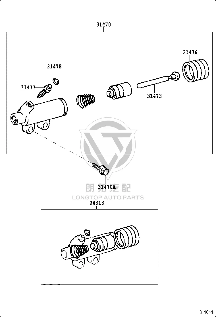 Clutch Slave Cylinder 31470-36330 for Toyota Coaster