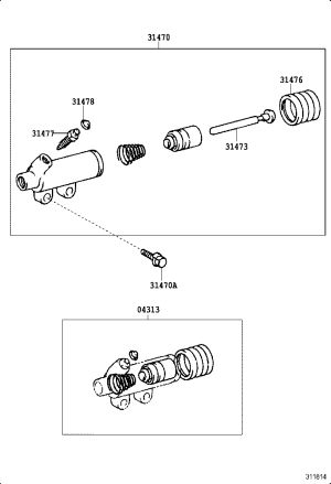 Clutch Slave Cylinder 31470-36320 for Toyota Coaster