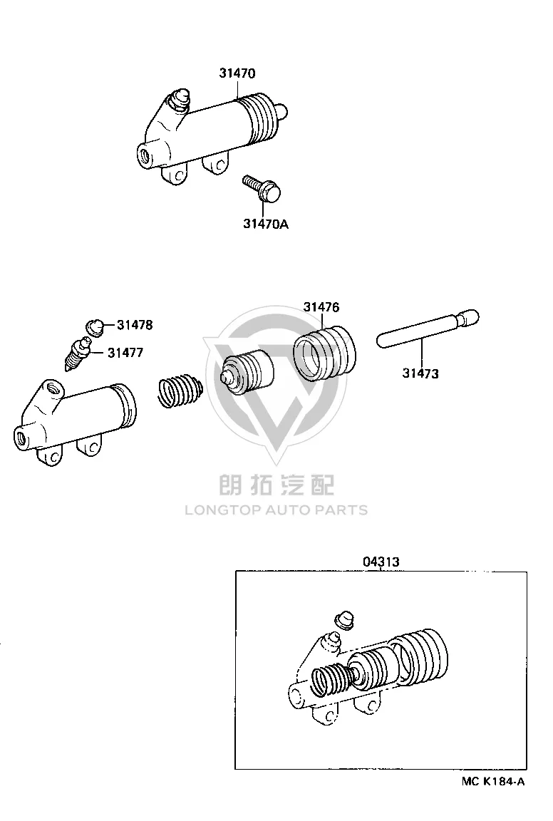 Clutch Slave Cylinder 31470-60180 for Toyota Land Cruiser