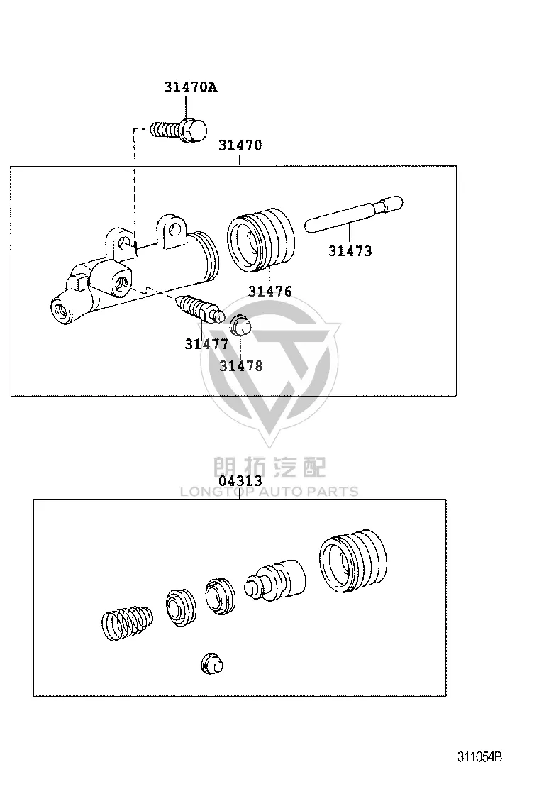 Clutch Slave Cylinder 31470-60310 for Toyota Land Cruiser Prado